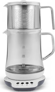 Homend Royaltea 1749H Beyaz 1800 W Cam Çay Makinesi