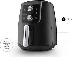 Karaca Air Pro Cook Manuel XL Airfryer 4 lt Yağsız Siyah Fritöz