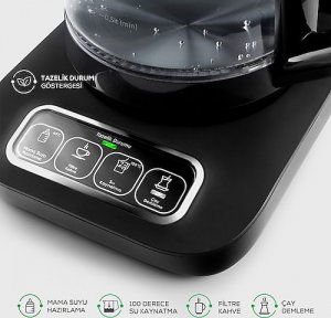 Karaca Çaysever Robotea Pro Connect 4in1 2500 W Konuşan Cam Çay Makinesi