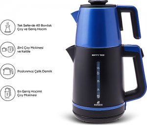 Karaca Berry Tea XL 2in1 1700 W Çelik Çay Makinesi