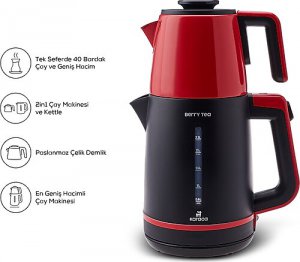 Karaca Berry Tea XL 2in1 1700 W Kırmızı Çelik Çay Makinesi