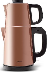 Karaca Tea Break Rose Gold 1650 W Çelik Demlikli Çay Makinesi