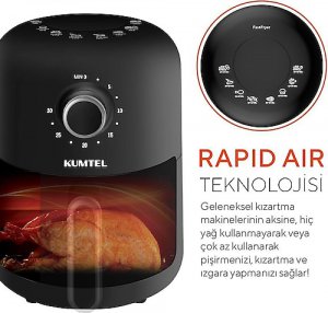 Kumtel Fastfryer HAF-05 Airfryer 2 lt Yağsız Fritöz