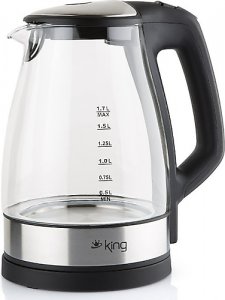 King KSI1001 Alice 1.7 lt Işıklı Cam Kettle
