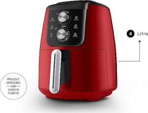 Karaca Air Pro Cook Manuel XL Airfryer 4 lt Yağsız Ruby Fritöz