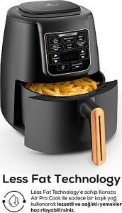 Karaca Air Pro Cook XL 2in1 Airfryer 4 lt Konuşan Yağsız Black Copper Fritöz