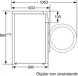 Profilo CM12N18XTR A 8 kg 1200 Devir Çamasır Makinesi