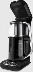 Karaca Çaysever Robotea Pro Quartz 4in1 2500 W Black Chrome Konuşan Cam Demlikli Çay Makinesi
