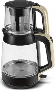 Karaca Glass Tea XL 2in1 Krem Cam Çay Makinesi