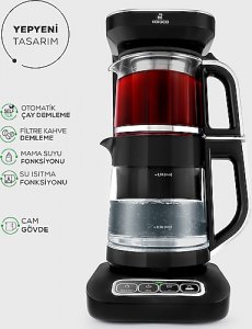 Karaca Çaysever Robotea Pro 4in1 2500 W Konuşan Cam Çay Makinesi