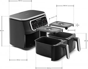 Karaca Air Pro Cook Duo Tandır XXXL 8 lt Black Silver Yağsız Fritöz