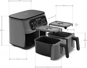 Karaca Air Pro Cook Duo Tandır XXXL 8 lt Space Gray Black Yağsız Fritöz