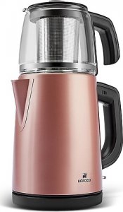 Karaca Tea Glass 2in1 1650 W Rose Gold Çelik Çay Makinesi