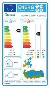 Baymak Elegant Plus UV 09 A++ 9000 BTU Inverter Duvar Tipi Klima