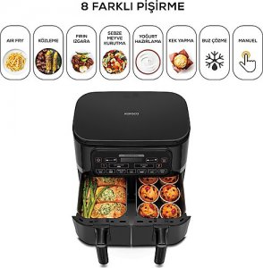 Karaca Air Pro Cook Duo Köz XXXL Black 8 lt Yağsız Fritöz