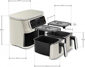 Karaca Air Pro Cook Duo Köz XXXL Iconic Beige 8 lt Yağsız Fritöz
