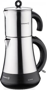 Korkmaz Hasbahçe A851-01 1600 W Siyah Satin Çelik Çay Makinesi