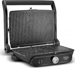Karaca Gastro Grill Glass Premium 2400 W Black Chrome Tost Makinesi