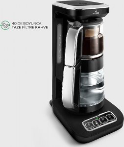 Karaca Çaysever Robotea Pro 4in1 2500 W Black Chrome Konuşan Cam Çay Makinesi