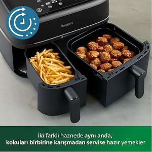 Philips Airfryer 3000 Serisi NA350/00 Çift Hazneli 9 lt Yağsız Fritöz