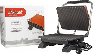Dökümix Ultra Plus Kırmızı 1800 W Organik Döküm Izgara ve Tost Makinesi