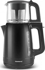 Homend 1756H 1800 W Cam Demlikli Siyah Çay Makinesi