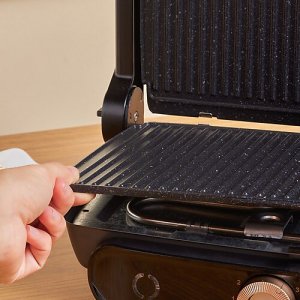 Karaca Gastro Grill Glass Walnut Brown 2400 W Izgara ve Tost Makinesi