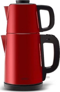 Karaca Tea Break Rudolph Red 1650 W Çelik Demlikli Çay Makinesi