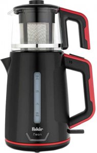 Fakir Neon Siyah Kırmızı 1800 W Cam Demlikli Çay Makinesi